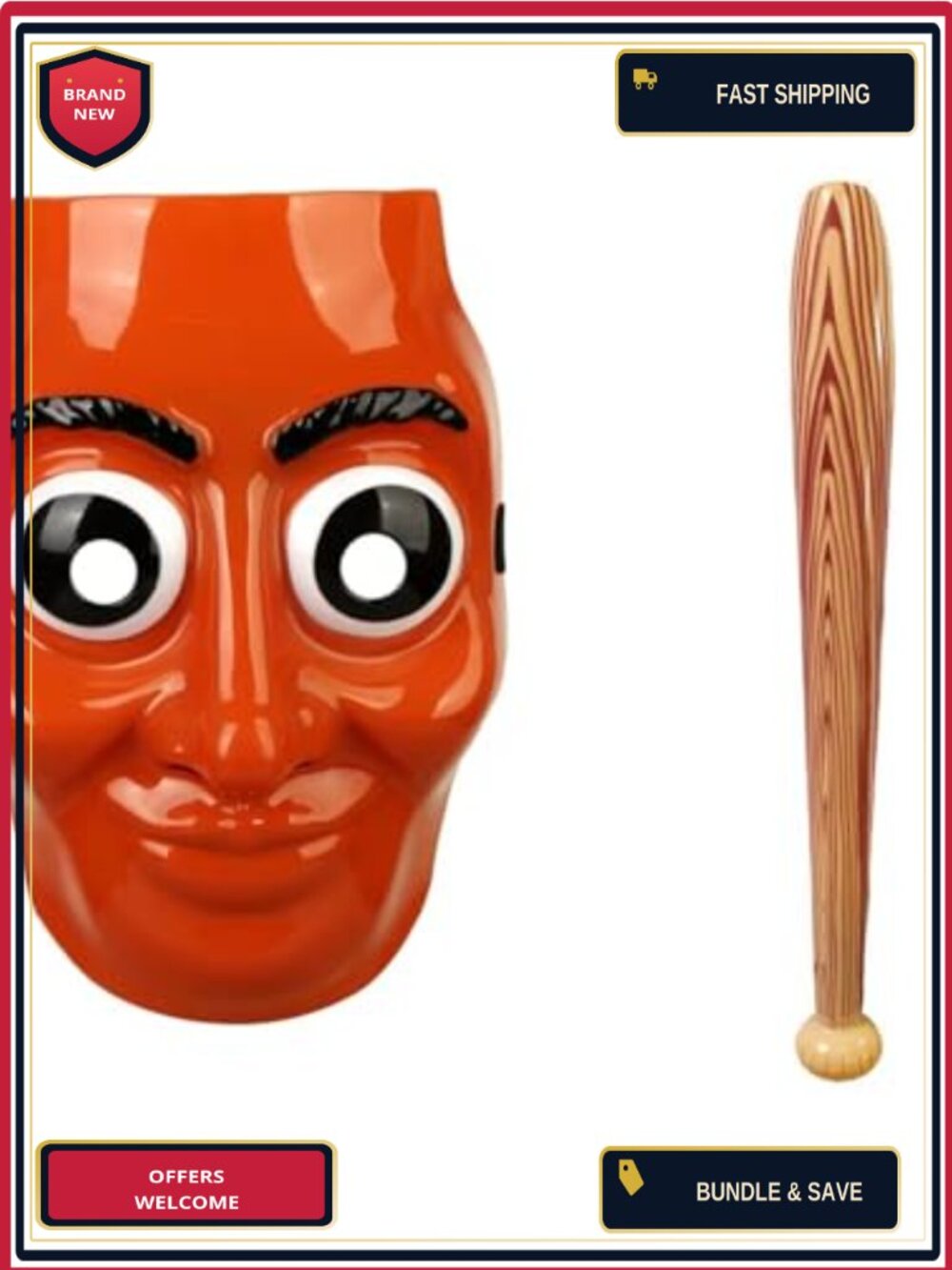 Tung Costume Set with Mask & Inflatable Stick Adult Halloween Cosplay